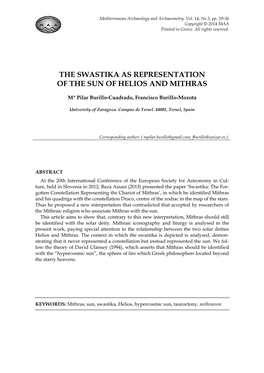 The Swastika As Representation of the Sun of Helios and Mithras