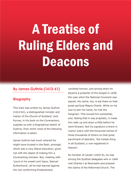 A Treatise of Ruling Elders and Deacons