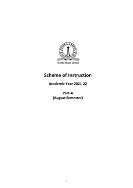 Scheme of Instruction 2021 - 2022