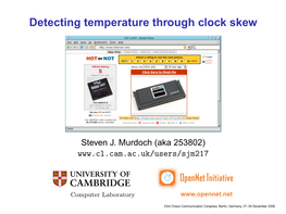 Detecting Temperature Through Clock Skew