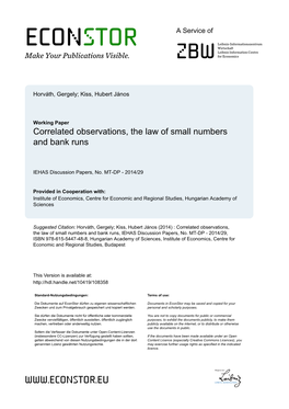 Correlated Observations, the Law of Small Numbers and Bank Runs