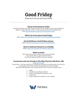 Good Friday Resources for You and Your Family