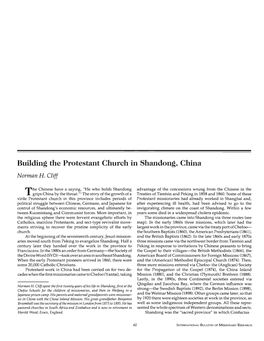 Building the Protestant Church in Shandong, China Norman H