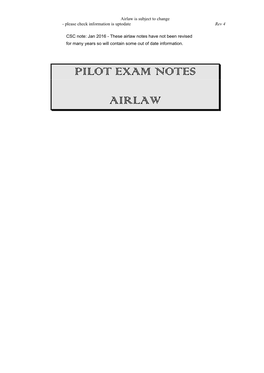 Pilot Exam Notes Airlaw