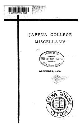 Jaffna College Miscellany