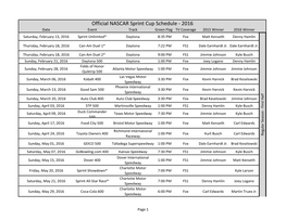 Official NASCAR Sprint Cup Schedule