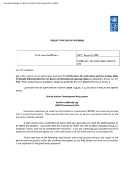 151-2020-Undp-Ukr-Rfq- Rpp