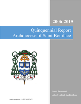 Quinquennial Report Archdiocese of Saint Boniface