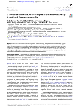 The Weeks Formation Konservat-Lagerstätte and the Evolutionary Transition of Cambrian Marine Life