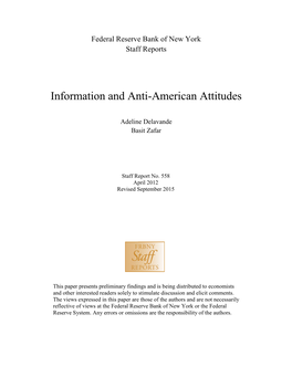 Information and Anti-American Attitudes