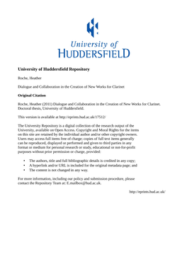 University of Huddersfield Repository