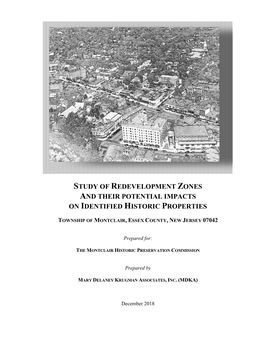 Study of Redevelopment Zones and Their Potential Impacts on Identified Historic Properties