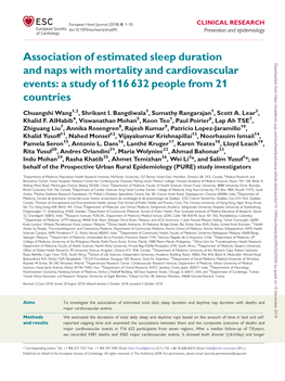 Association of Estimated Sleep Duration And