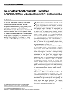 Seeing Mumbai Through Its Hinterland Entangled Agrarian–Urban Land Markets in Regional Mumbai