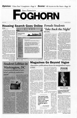 Housing Search Goes Online Female Students Irtake Back the Night