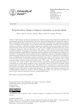 Extinction-Driven Changes in Frugivore Communities on Oceanic Islands