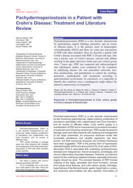 Pachydermoperiostosis in a Patient with Crohn's Disease: Treatment