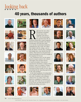 Looking Back 40 Years, Thousands of Authors