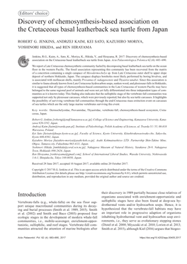 Discovery of Chemosynthesis-Based Association on the Cretaceous Basal Leatherback Sea Turtle from Japan