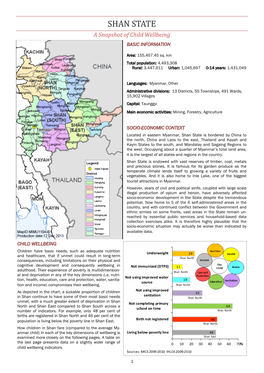 SHAN STATE a Snapshot of Child Wellbeing BASIC INFORMATION