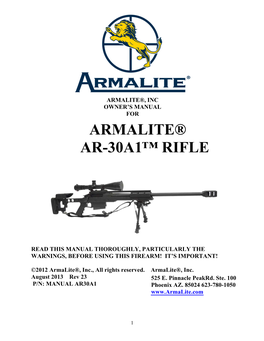 Armalite® Ar-30A1™ Rifle