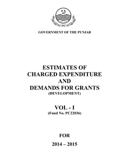 Estimates of Charged Expenditure and Demands for Grants (Development)