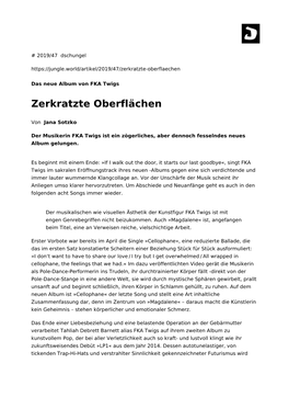 Zerkratzte Oberflächen