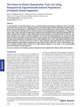 Article the Power to Detect Quantitative Trait Loci Using