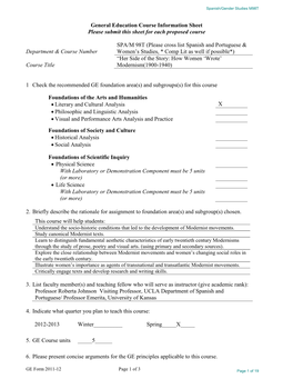 How Women Wrote Modernism, 1900 to 1940 Course Number Spanish M98T Multiple Listed with Gender Studies M98T