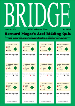Bernard Magee's Acol Bidding Quiz