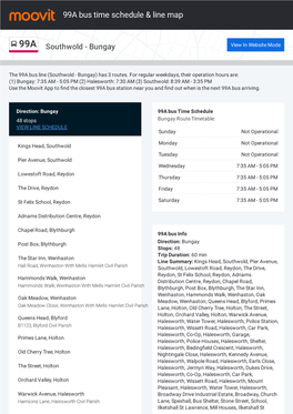 99A Bus Time Schedule & Line Route