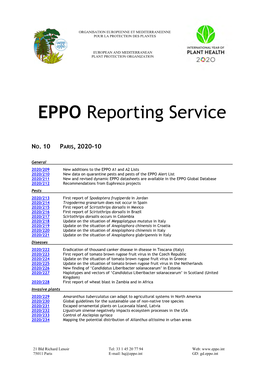 EPPO Reporting Service