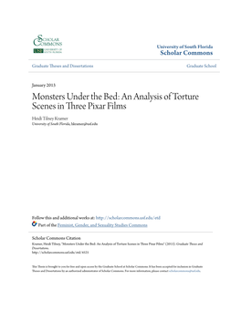 An Analysis of Torture Scenes in Three Pixar Films Heidi Tilney Kramer University of South Florida, Hkramer@Usf.Edu