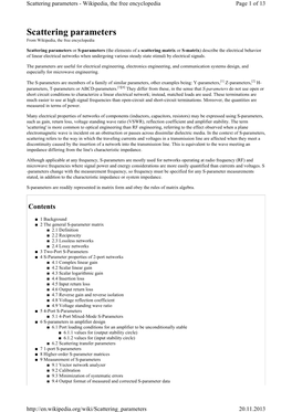 Scattering Parameters - Wikipedia, the Free Encyclopedia Page 1 of 13