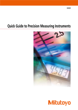 Quick Guide to Precision Measuring Instruments