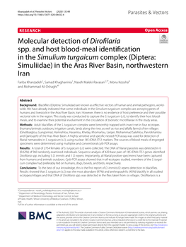 Molecular Detection of Dirofilaria Spp. and Host Blood-Meal Identification