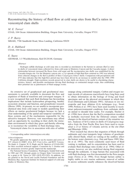 Reconstructing the History of Fluid Flow at Cold Seep Sites from Ba/Ca Ratios