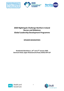 2020 Nightingale Challenge Northern Ireland Nurses and Midwives Global Leadership Development Programme