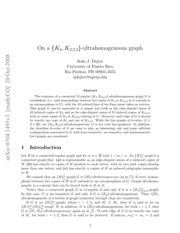 On a {K4,K2,2,2}-Ultrahomogeneous Graph