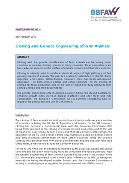 Cloning and Genetic Engineering of Farm Animals