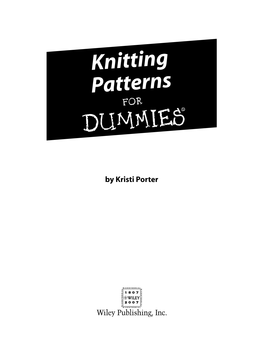 Knitting Patterns for Dummies.Pdf