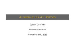 Algebraic Graph Theory