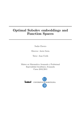 Optimal Sobolev Embeddings and Function Spaces