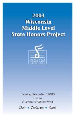 2003 Wisconsin Middle Level State Honors Project