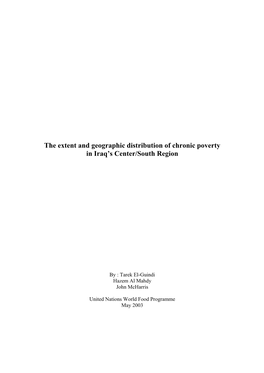 The Extent and Geographic Distribution of Chronic Poverty in Iraq's Center