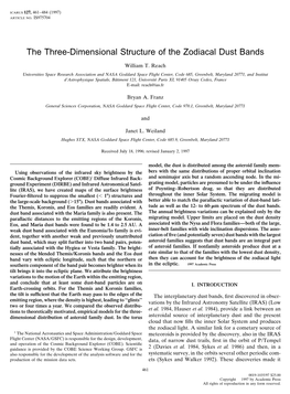 The Three-Dimensional Structure of the Zodiacal Dust Bands