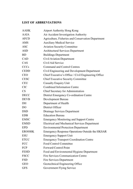 List of Abbreviations