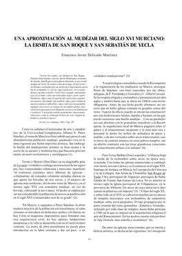 Una Aproximación Al Mudéjar Del Siglo Xvi Murciano: La Ermita De San Roque Y San Sebatián De Yecla