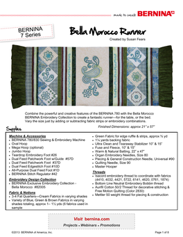 Bella Morocco Runner Created by Susan Fears