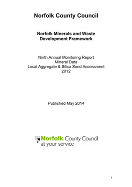 Local Aggregate and Silica Sand Assessment 2012